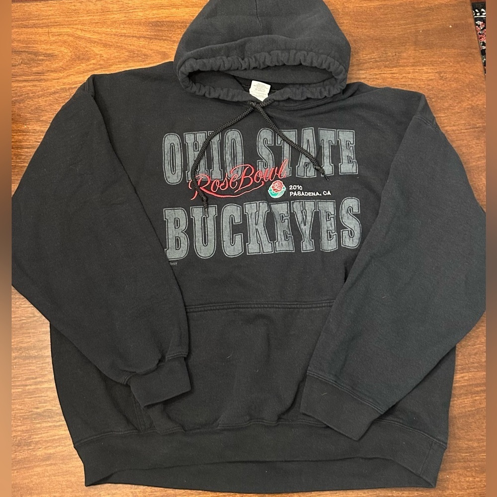 Ohio State Buckeyes Black Rose Bowl Pullover Hoodie